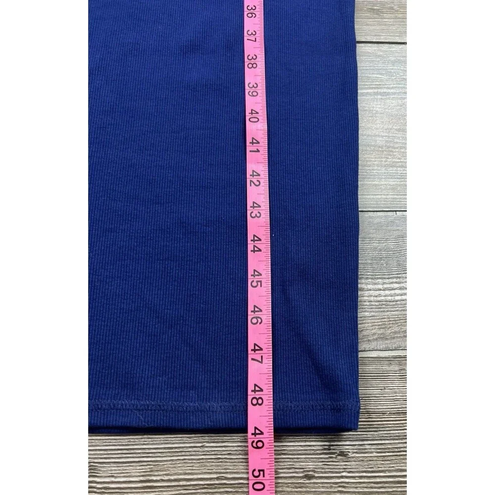 Forever 21 Body Con Midi Dress Navy Blue SMALL Model Off Duty‎ Low Key Sexy Y2K